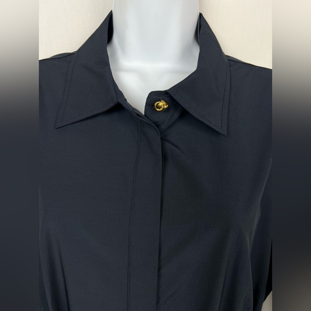 DEREK LAM 10 CROSBY stunning Annette Pleated Shirtdress - Navy 69% off retail - Picture 7 of 13